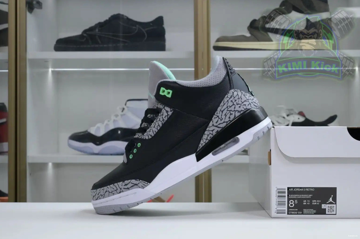 Air Green Jordan 3 Glow Kimikick 0608
